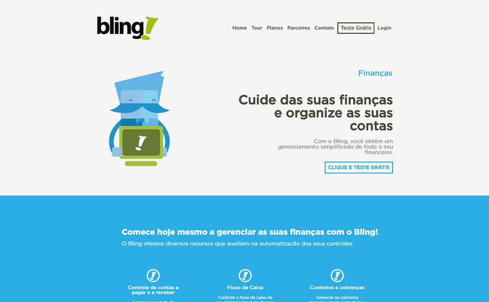 tour financas no novo site do bling