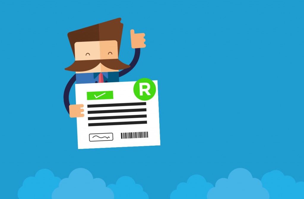 Ilustração do personagem característico do Bling segurando um boleto de cobranças