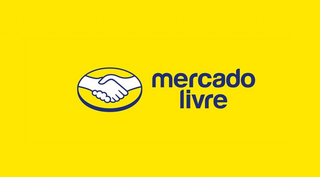 Logotipo do Mercado Livre, em um fundo amarelo