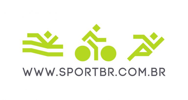 Logotipo da SportBR, com o endereço eletrônico da empresa em baixo