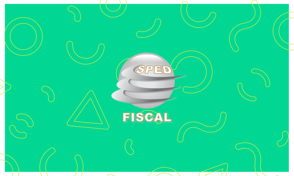 Em um fundo verde, aparece o logotipo do Sped Fiscal em destaque