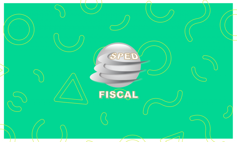 Em um fundo verde, aparece o logotipo do Sped Fiscal em destaque