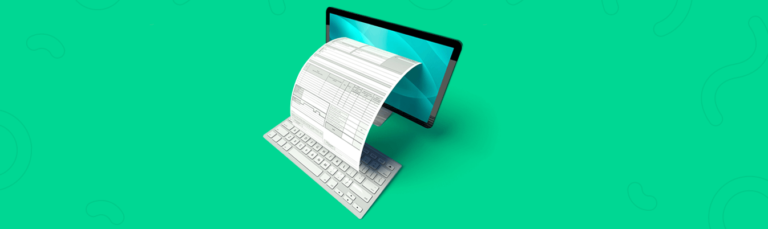 Nota fiscal de serviço sendo impressa em um computador