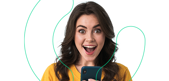 Mulher olhando para a câmera com a boca aberta em choque, surpresa com as dicas para montar loja no Instagram