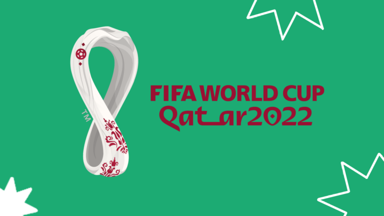 Logotipo da Copa do Mundo 2022 contra um fundo verde da cor do Bling