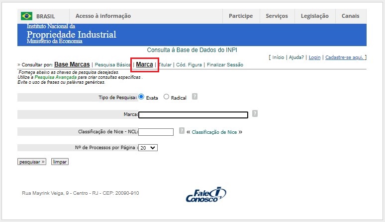 como saber se uma marca já existe