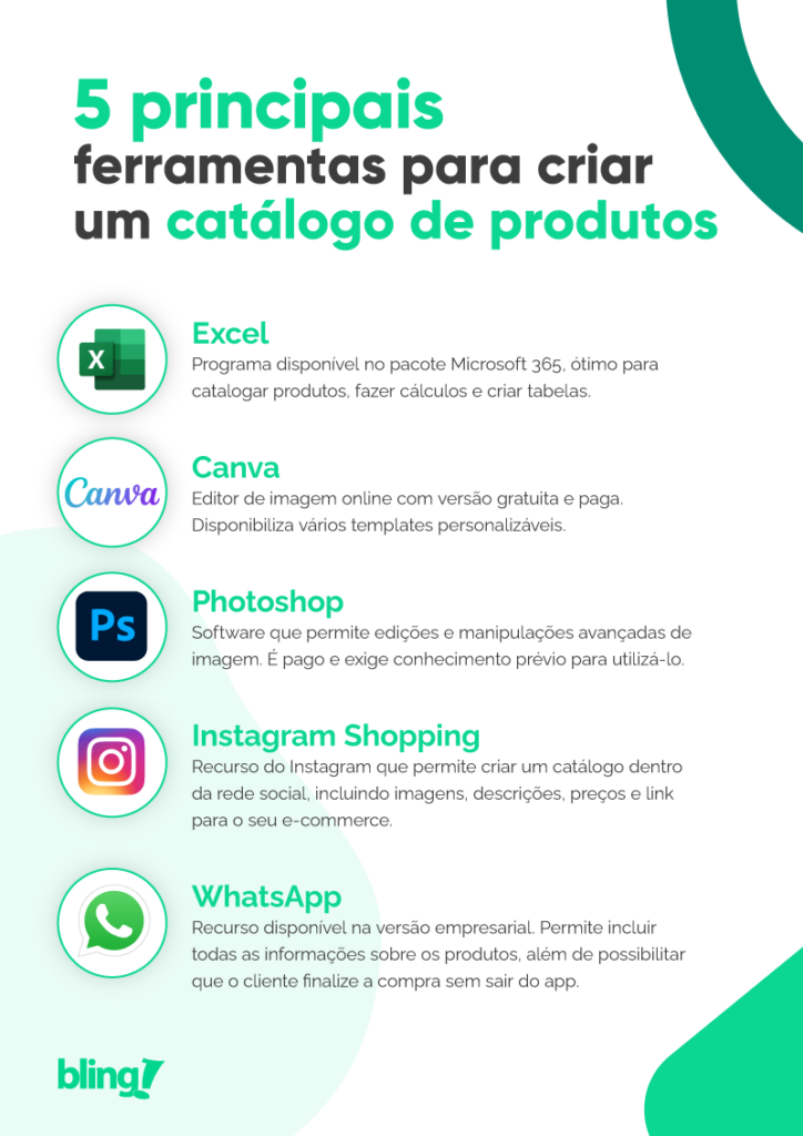 ferramentas para criar catálogo de produtos
