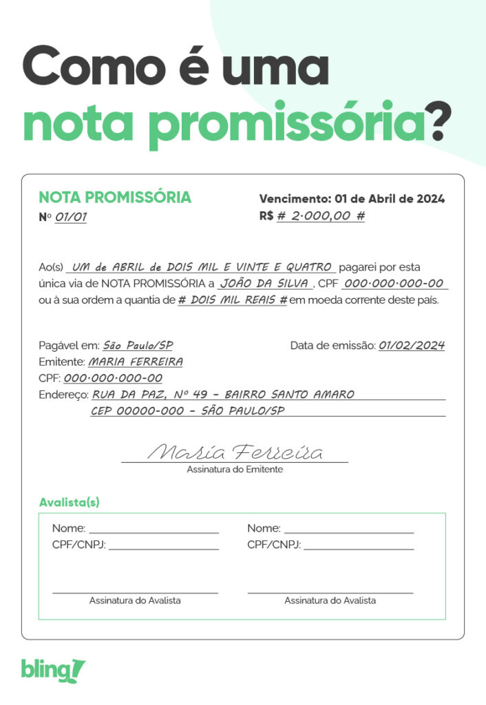 nota promissória exemplo